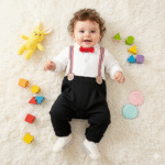 Soft Baby Romper (Including Red bow Tie)