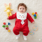 Frost Bear Baby Romper(Including Bib)