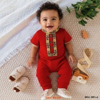 Sweet Maroon Infant Romper