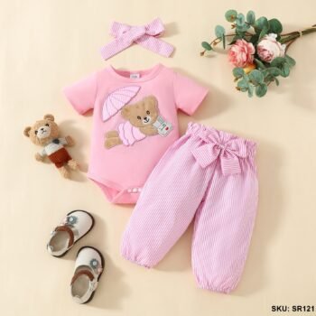 Cozy Cotton Baby Romper (Romper+Pant+Band)