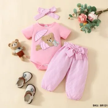 Cozy Cotton Baby Romper (Romper+Pant+Band)