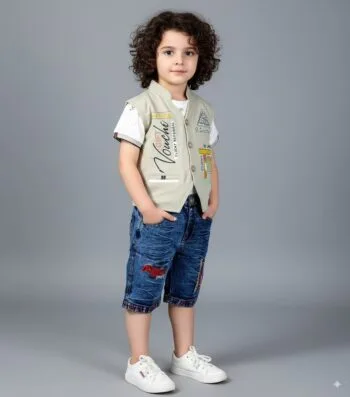 Festive Joy Party Outfit (T-shirt+Koti+Pant)