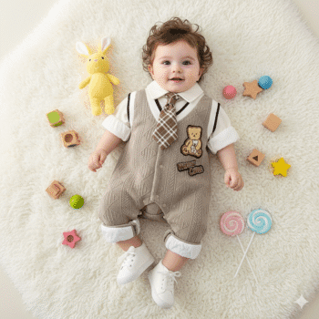 Woolen Bear Suit Romper