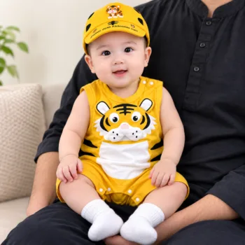 Little Tiger Baby Summer Romper (With Cap)