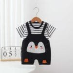 Cute Penguin Suspender Romper