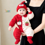 Red Apple Strawberry Romper