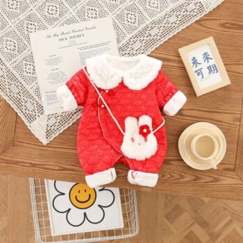 Plush Warm Winter Jump Suit For Baby Girls