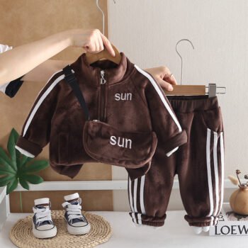 Cozy Brown Fleece Winter Suit